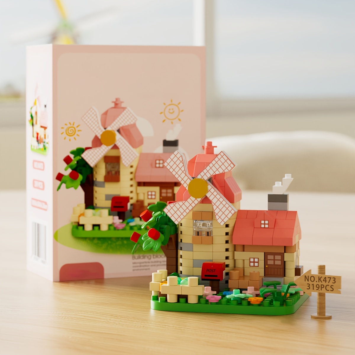 Windmill Cottage Building Block Toy Set, Holiday Gift
